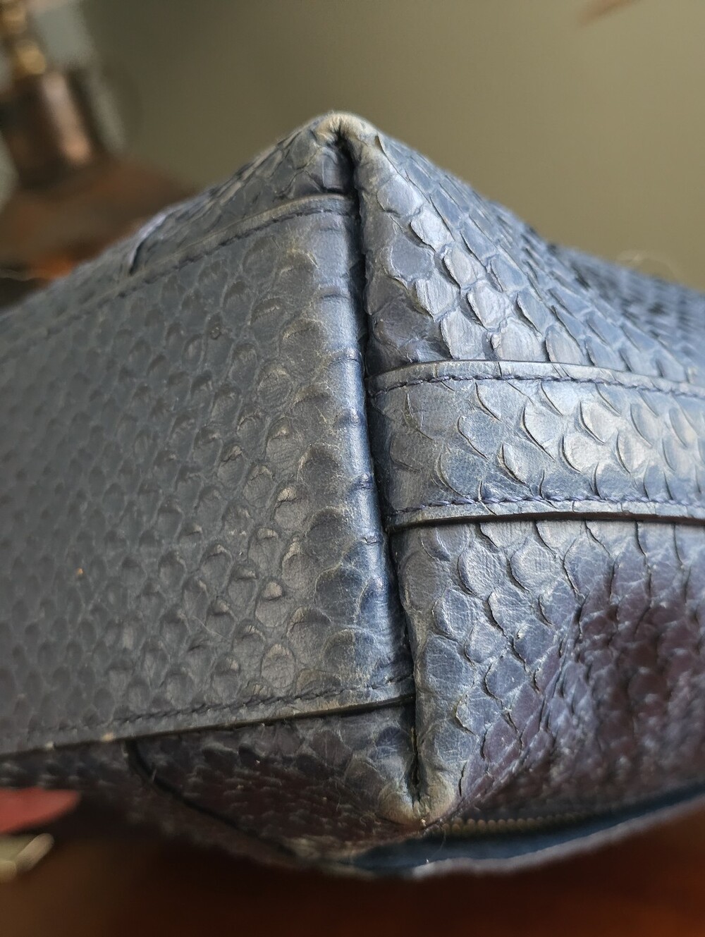Coach 35326 Scout Hobo Python Embossed Denim Blue Leather Crossbody Bag - Picture 10 of 16